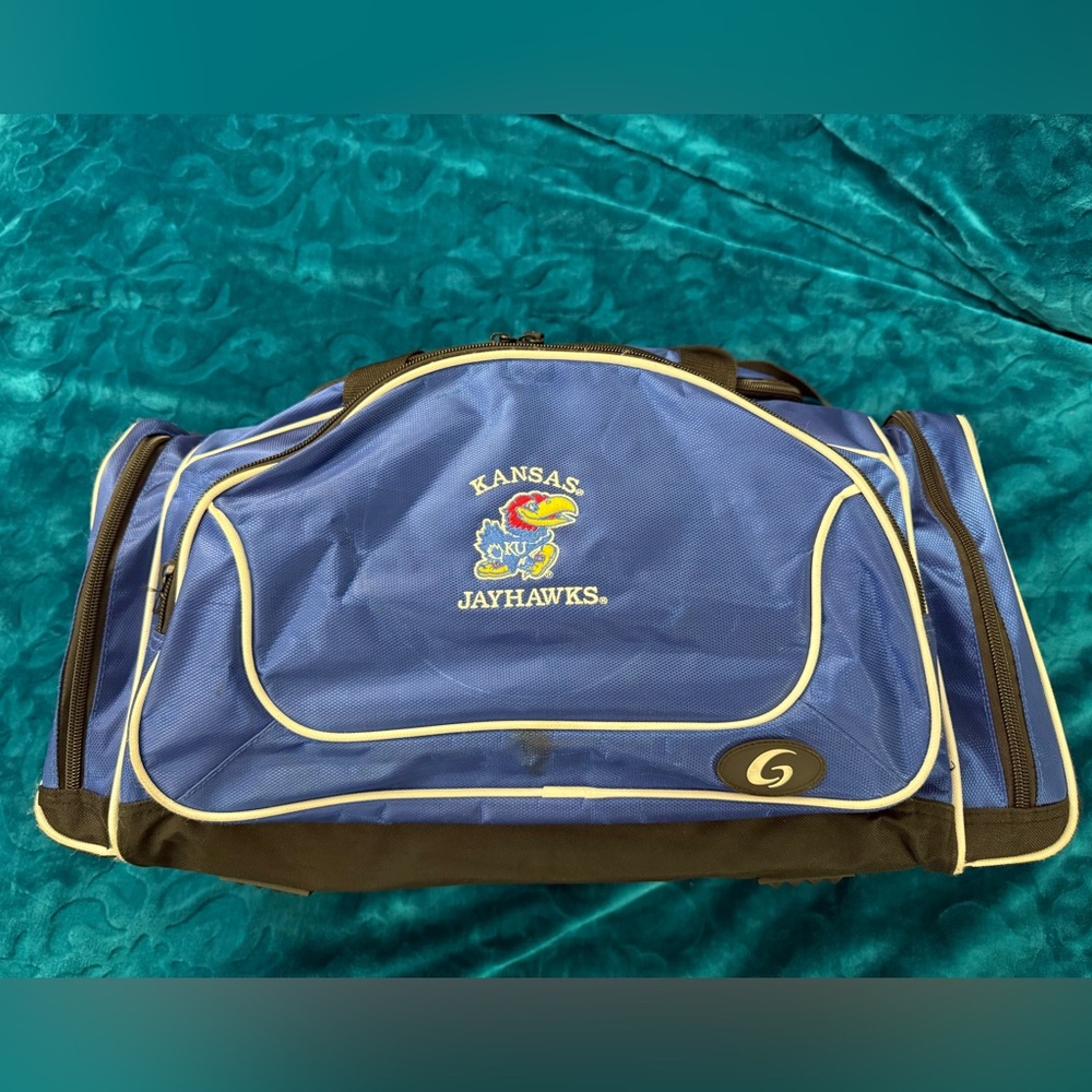 University Of Kansas Jayhawks Blue 22” Canvas Duffle Bag